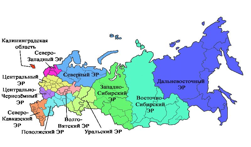 Карта россии по районам по областям